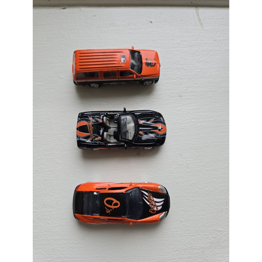 Baltimore Orioles Hot Wheels Cars Set Of 3 Suburban Corvette Porsche MLB Collect - Picture 12 of 12